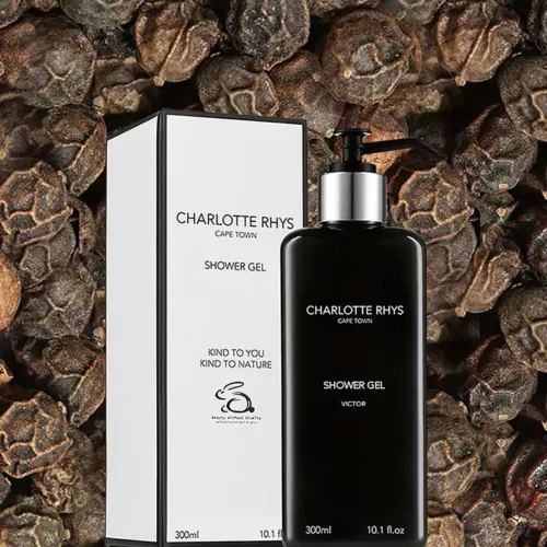Charlotte Rhys Victor Shower Gel is aromatic & enticing – Rich and enigmatic with a light crisp touch, this is an alluring and seductive fragrance.